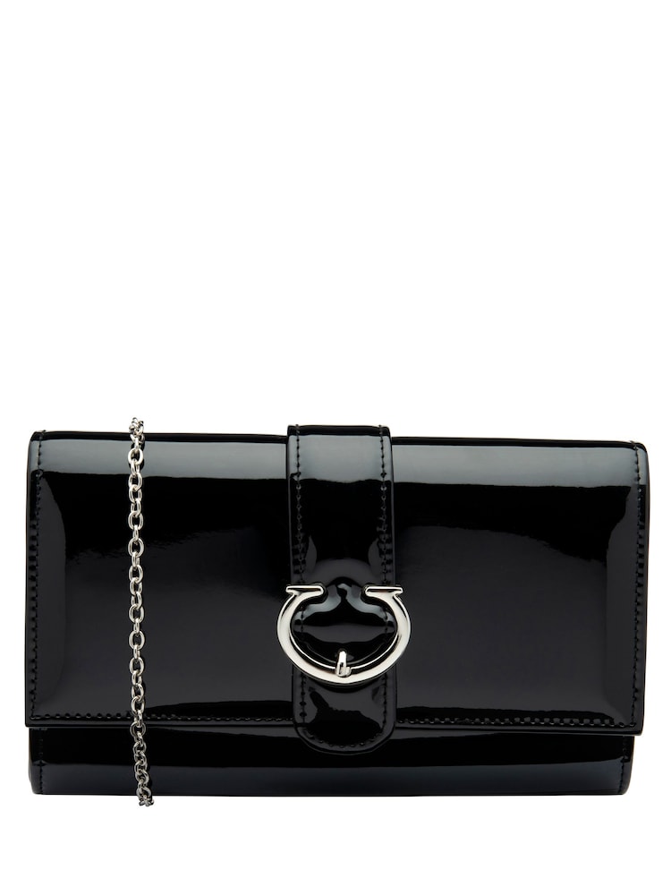Ravel Black Clutch Bag with Chain - Image 1 of 4 Ravel Black Clutch Bag with Chain - Image 1 of 4