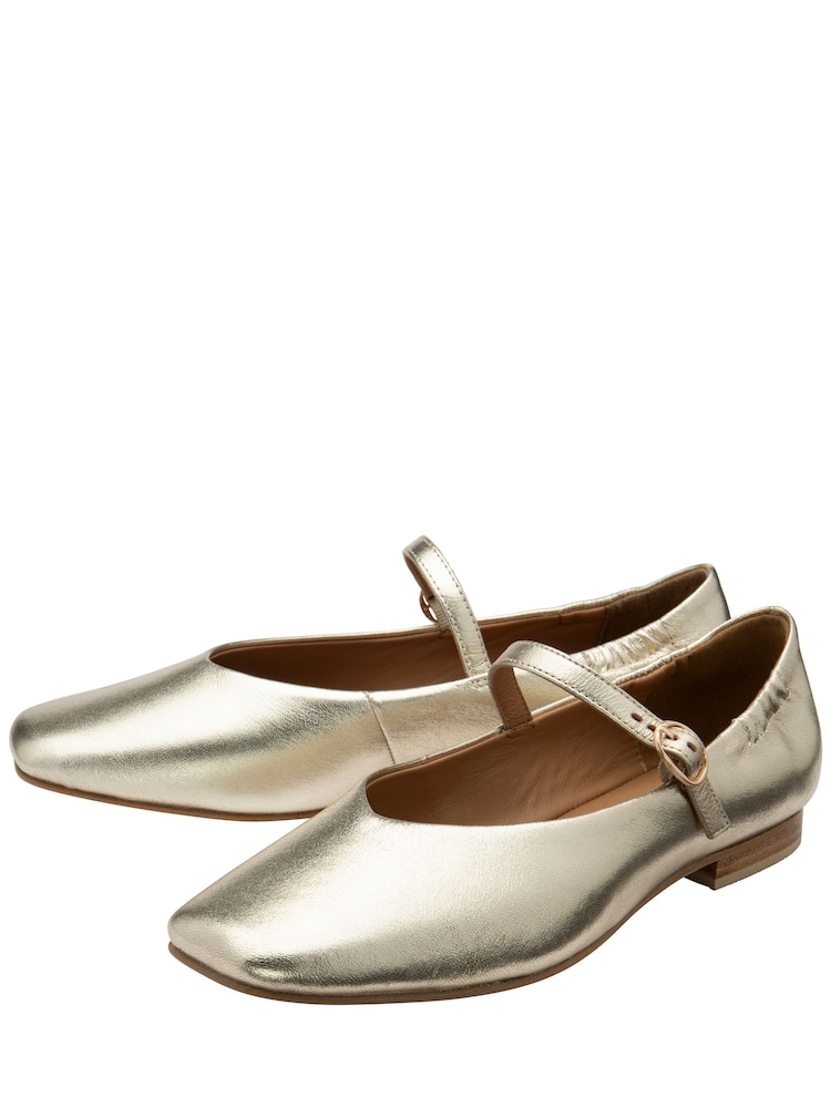 Ravel Gold Flat Mary-Jane Shoes - Image 2 of 4