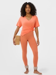 Sweaty Betty Orange Soft Flow Studio V-Neck T-Shirt - Image 2 of 6