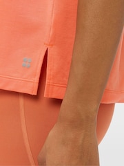 Sweaty Betty Orange Soft Flow Studio V-Neck T-Shirt - Image 5 of 6