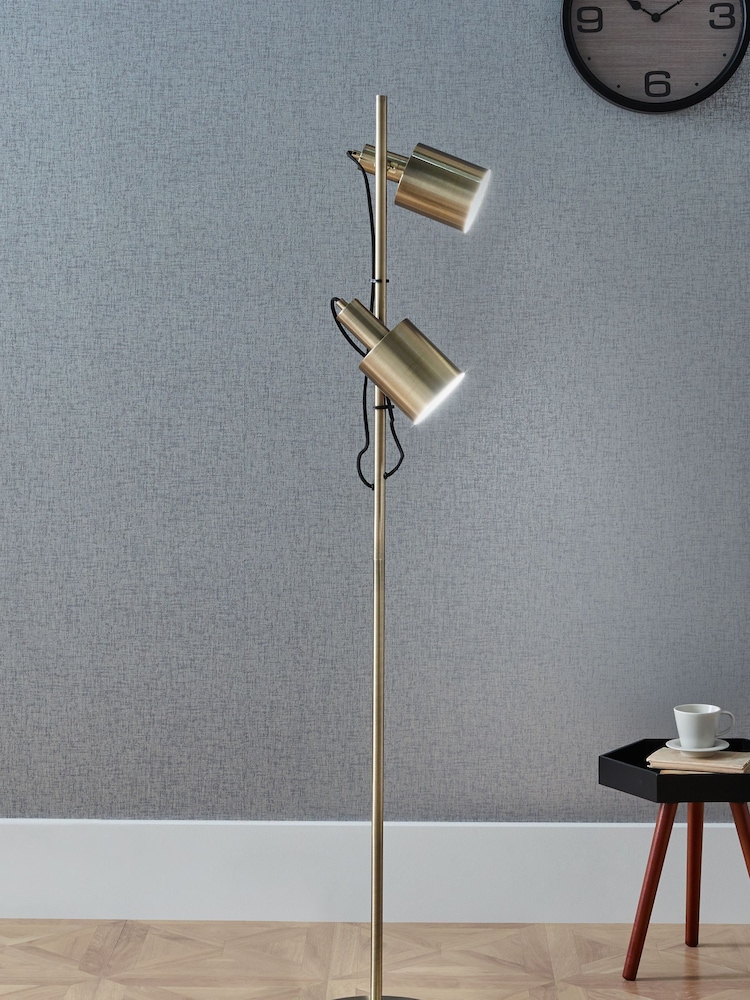 Pacific Brown Aaron Antique Brass Metal Task Floor Lamp - Image 1 of 2