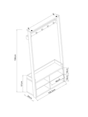 Dark Bronx Oak Effect Hallway Stand - Image 4 of 5