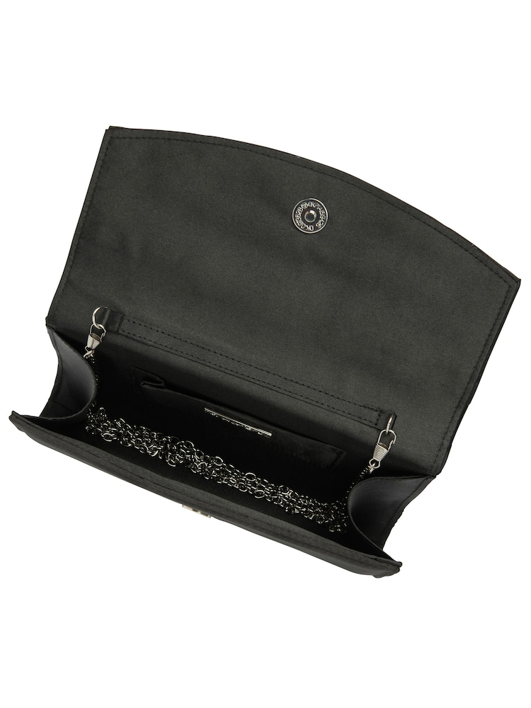 Ravel Black Clutch Bag with Chain - Image 4 of 4 Ravel Black Clutch Bag with Chain - Image 4 of 4