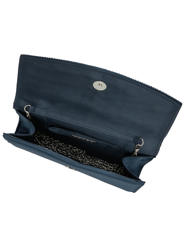 Ravel Blue Clutch Bag with Chain - Image 4 of 4 Ravel Blue Clutch Bag with Chain - Image 4 of 4