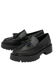 Ravel Black Cleated Sole Loafers - Image 2 of 4