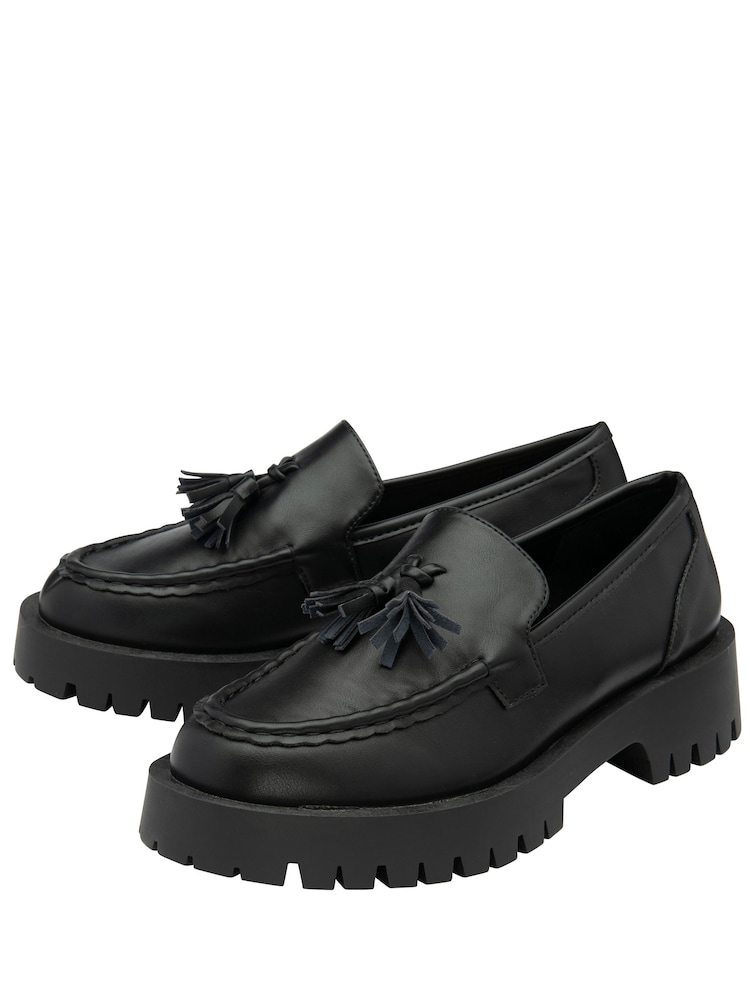 Ravel Black Cleated Sole Loafers - Image 2 of 4 Ravel Black Cleated Sole Loafers - Image 2 of 4