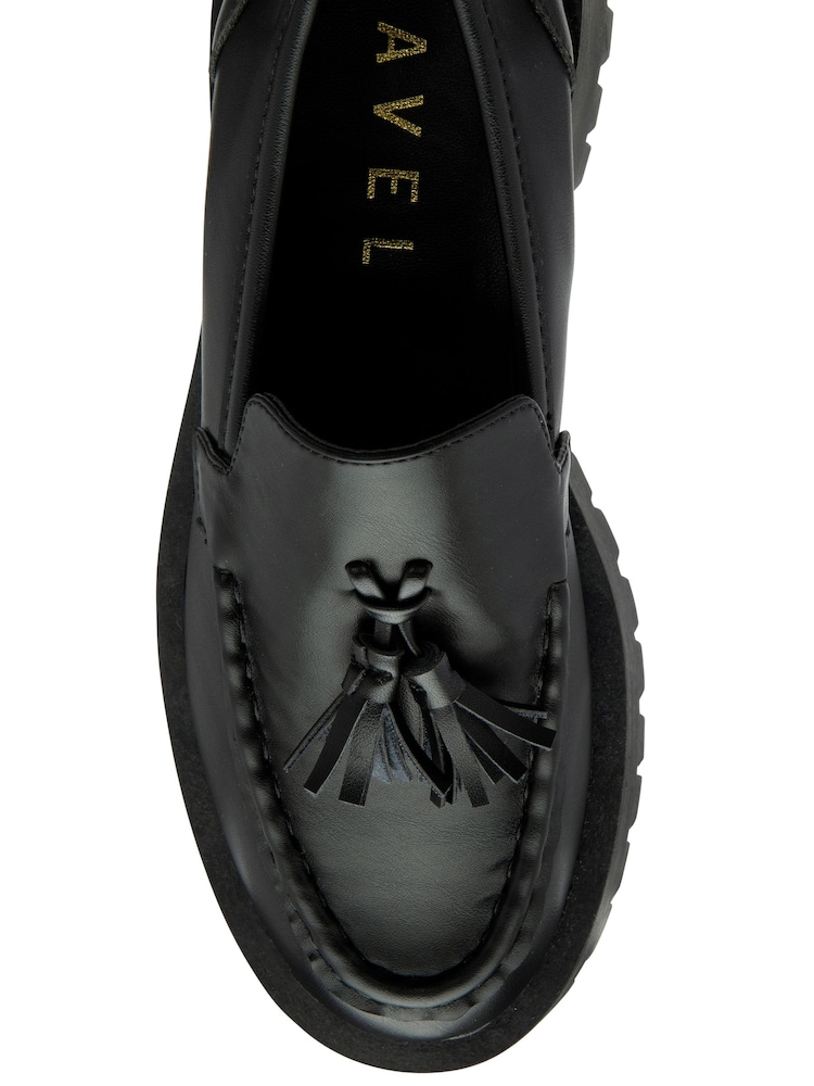 Ravel Black Cleated Sole Loafers - Image 4 of 4 Ravel Black Cleated Sole Loafers - Image 4 of 4