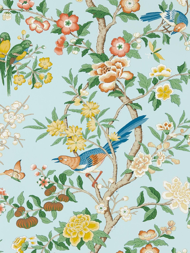 Sanderson Blue Chinoiserie Hall 10.05M Wallpaper - Image 1 of 1 Sanderson Blue Chinoiserie Hall 10.05M Wallpaper - Image 1 of 1