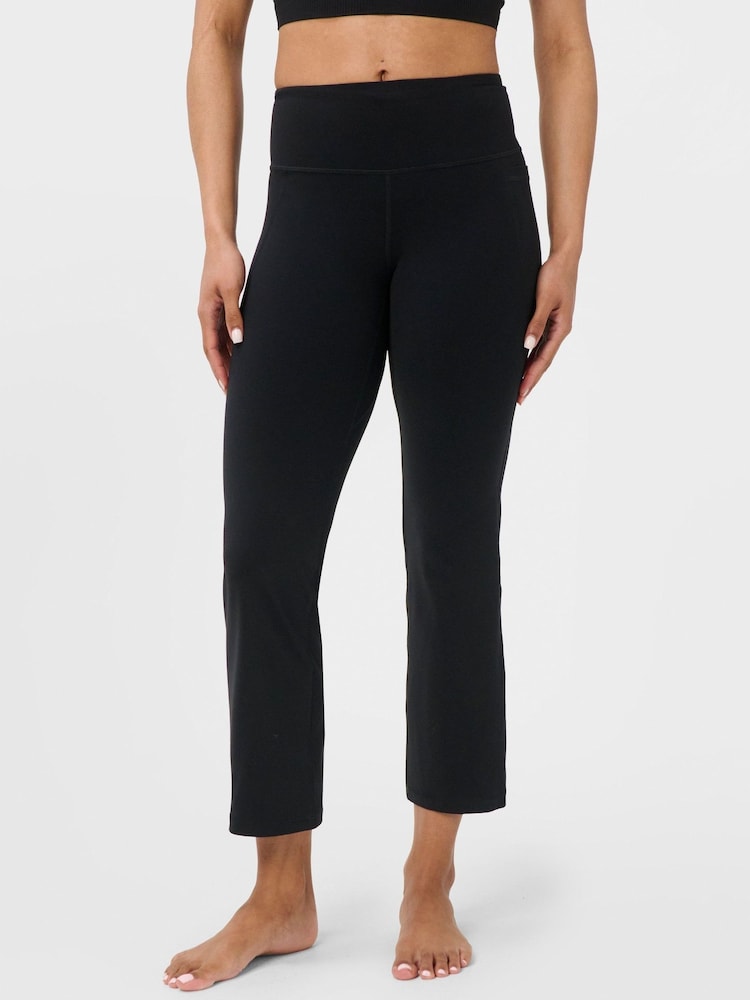 Sweaty Betty Black Ultimate Studio Crop Flare Trousers - Image 1 of 7