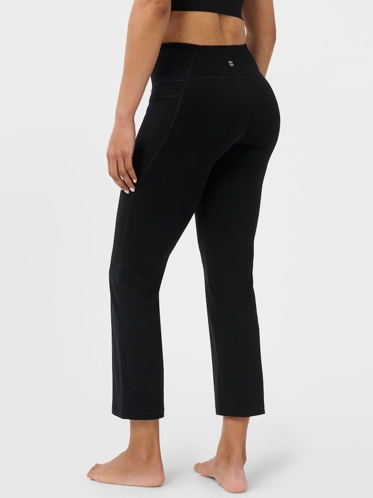Sweaty Betty Black Ultimate Studio Crop Flare Trousers - Image 2 of 7