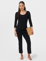 Sweaty Betty Black Ultimate Studio Crop Flare Trousers - Image 3 of 7