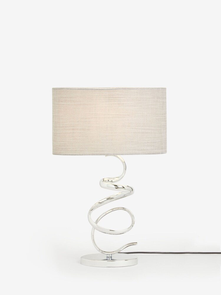 Chrome Ribbon Large Touch Table Lamp - Image 1 of 5