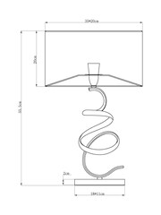Chrome Ribbon Large Touch Table Lamp - Image 5 of 5