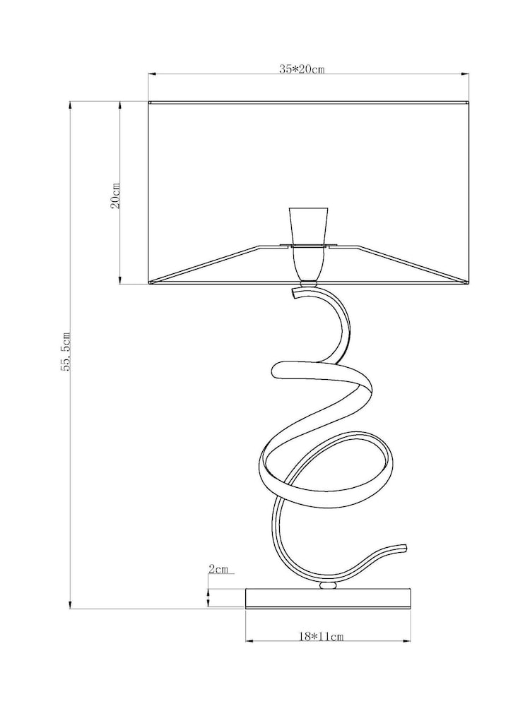Chrome Ribbon Large Touch Table Lamp - Image 5 of 5