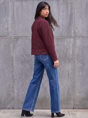 Roman Red Petite Faux Suede Jacket - Image 3 of 4