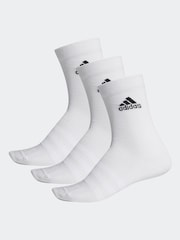 adidas White Adult Crew Socks 3 Pairs - Image 1 of 1