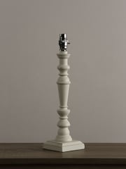 Laura Ashley White Tate Wood Painted Candlestick Table Lamp Base - Image 1 of 6