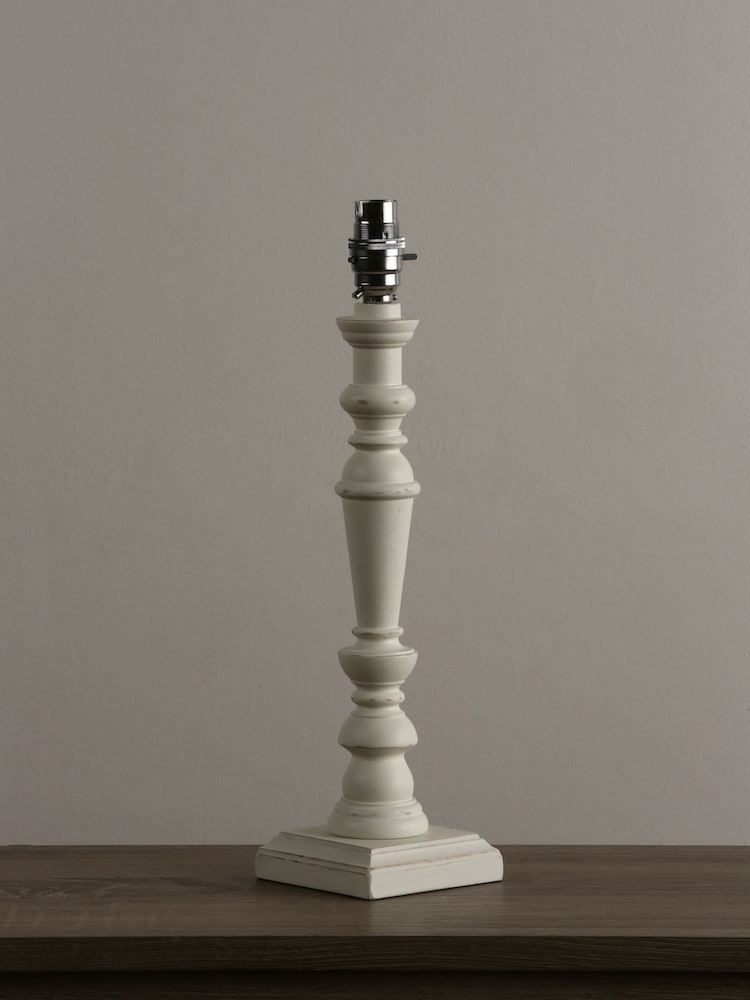 Laura Ashley White Tate Wood Painted Candlestick Table Lamp Base - Image 1 of 6