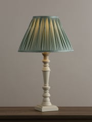Laura Ashley White Tate Wood Painted Candlestick Table Lamp Base - Image 3 of 6
