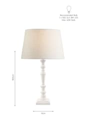 Laura Ashley White Tate Wood Painted Candlestick Table Lamp Base - Image 6 of 6