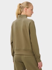 Sweaty Betty Green Revive Rib Mix Half Zip Sweatshirt - Image 4 of 6