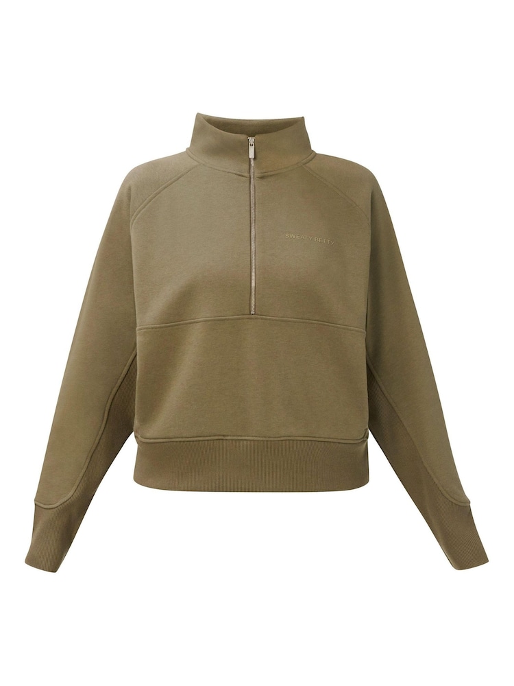 Sweaty Betty Green Revive Rib Mix Half Zip Sweatshirt - Image 6 of 6 Sweaty Betty Green Revive Rib Mix Half Zip Sweatshirt - Image 6 of 6