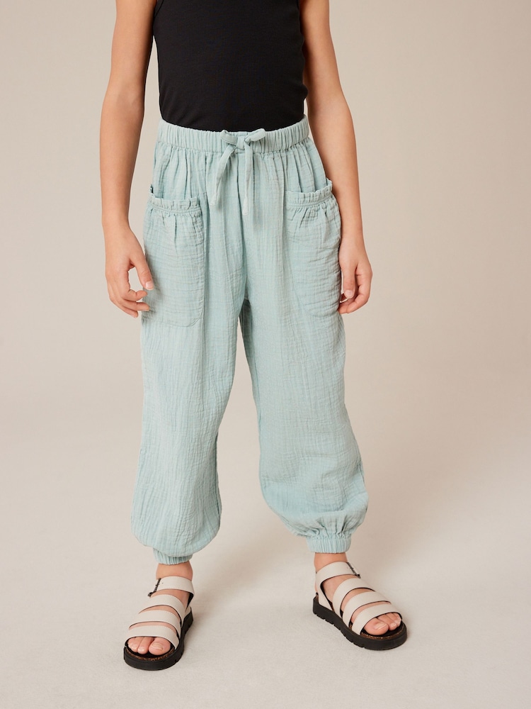 Teal Blue Textured Pull-On Trousers (3-16yrs) - Image 1 of 7
