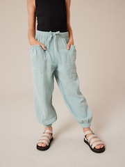 Teal Blue Textured Pull-On Trousers (3-16yrs) - Image 3 of 7