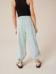 Teal Blue Textured Pull-On Trousers (3-16yrs) - Image 4 of 7
