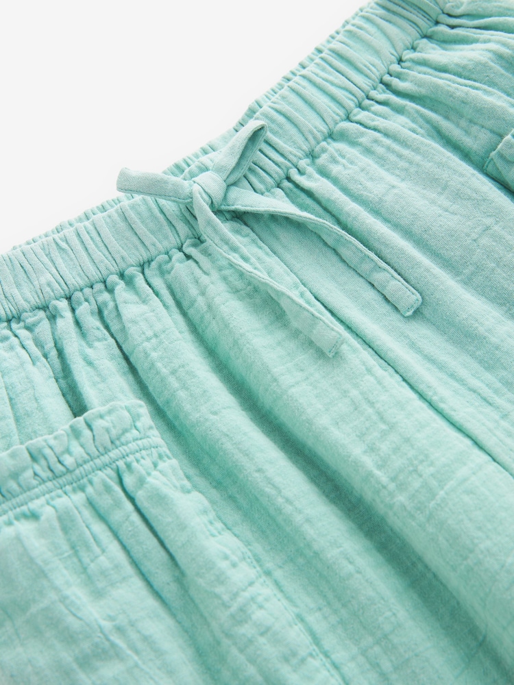 Teal Blue Textured Pull-On Trousers (3-16yrs) - Image 7 of 7