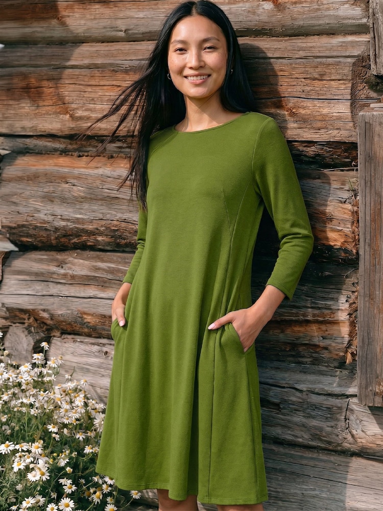 Roman Green A-Line Pocket Detail Swing Dress - Image 1 of 4 Roman Green A-Line Pocket Detail Swing Dress - Image 1 of 4