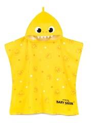 Vanilla Underground Yellow Baby Shark Character 100% Cotton Towel Poncho - Image 1 of 5