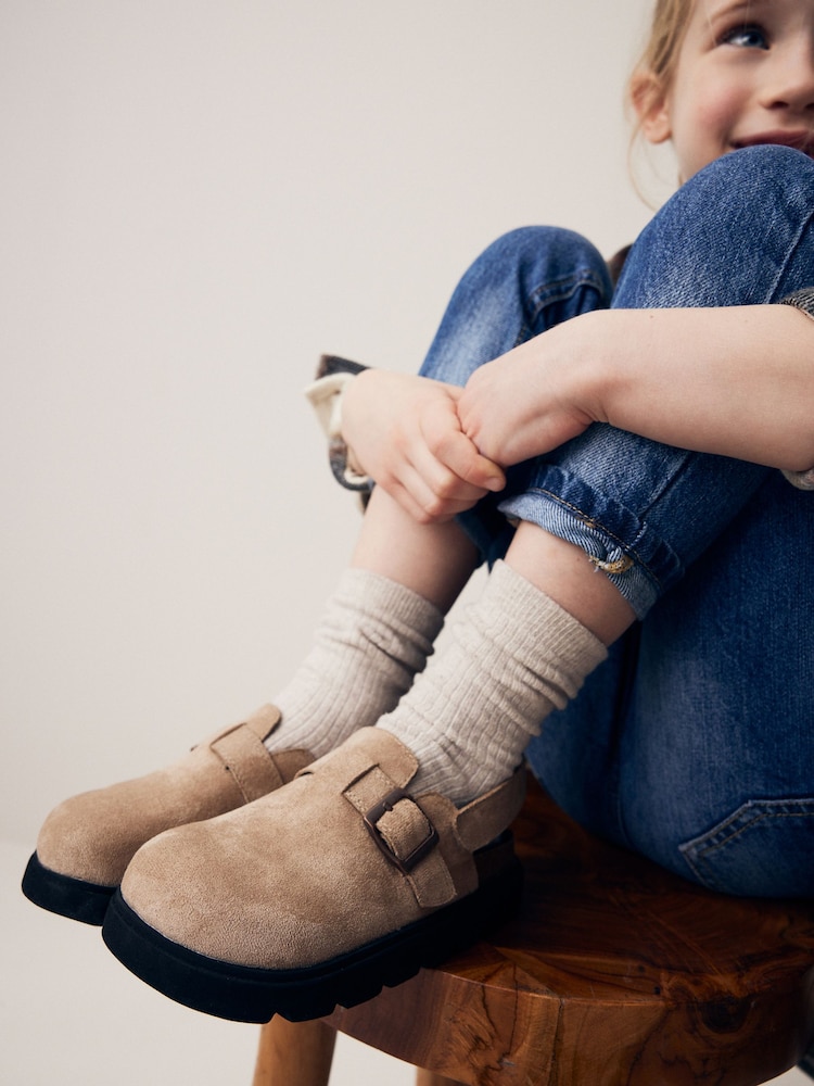 Neutral Brown Touch Fastening Chunky Clogs - Image 1 of 11