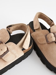 Neutral Brown Touch Fastening Chunky Clogs - Image 10 of 11