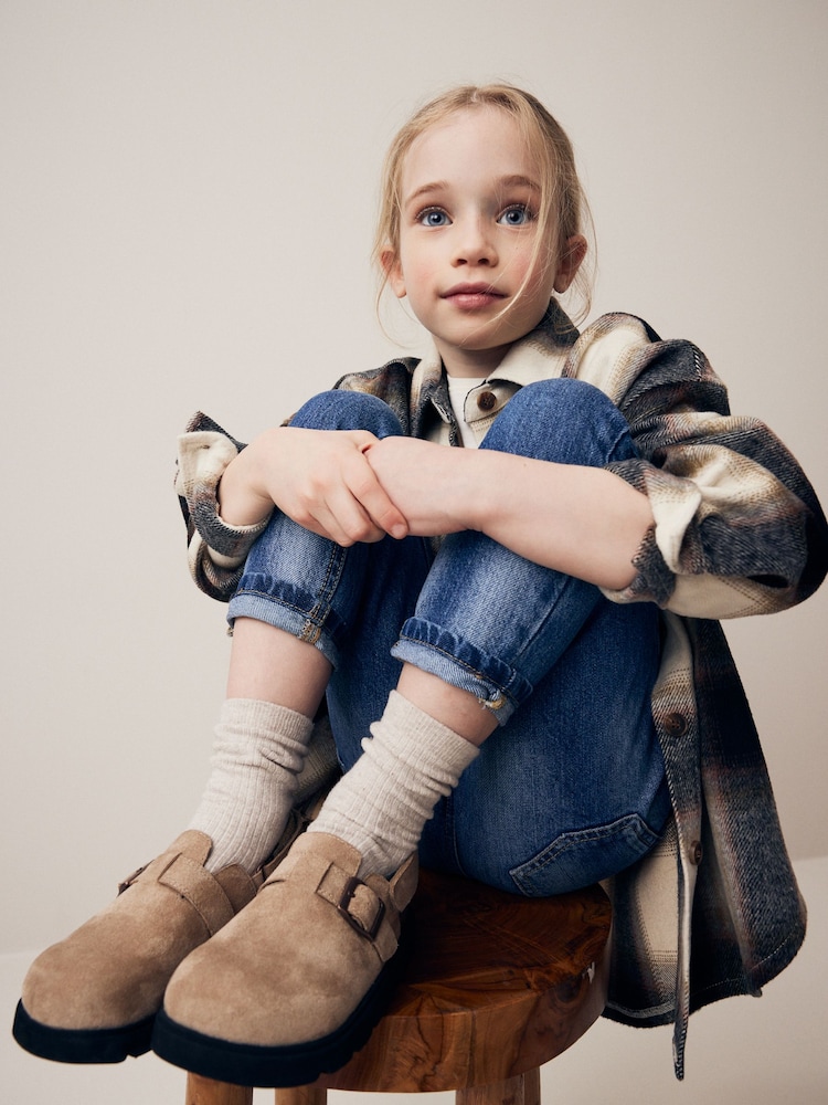 Neutral Brown Touch Fastening Chunky Clogs - Image 2 of 11