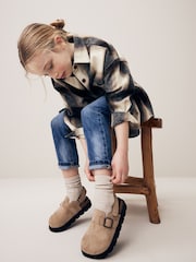 Neutral Brown Touch Fastening Chunky Clogs - Image 3 of 11