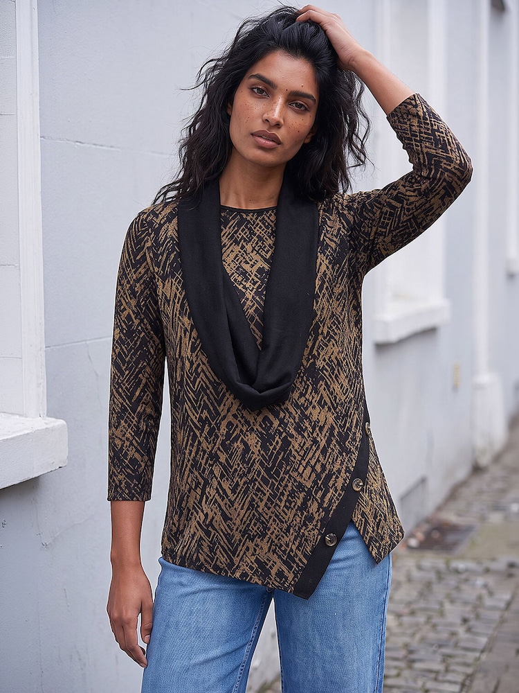 Roman Brown Print Scarf Tunic - Image 1 of 4