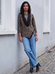 Roman Brown Print Scarf Tunic - Image 2 of 4