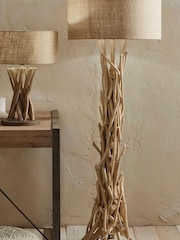 Pacific Natural Derna Driftwood Floor Lamp With Jute Shade - Image 1 of 1