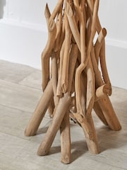 Pacific Natural Derna Driftwood Floor Lamp With Jute Shade - Image 2 of 6