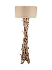 Pacific Natural Derna Driftwood Floor Lamp With Jute Shade - Image 6 of 6