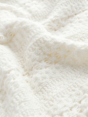 Ecru White Stripe Relaxed Crochet Button Through Shirt - Image 8 of 8