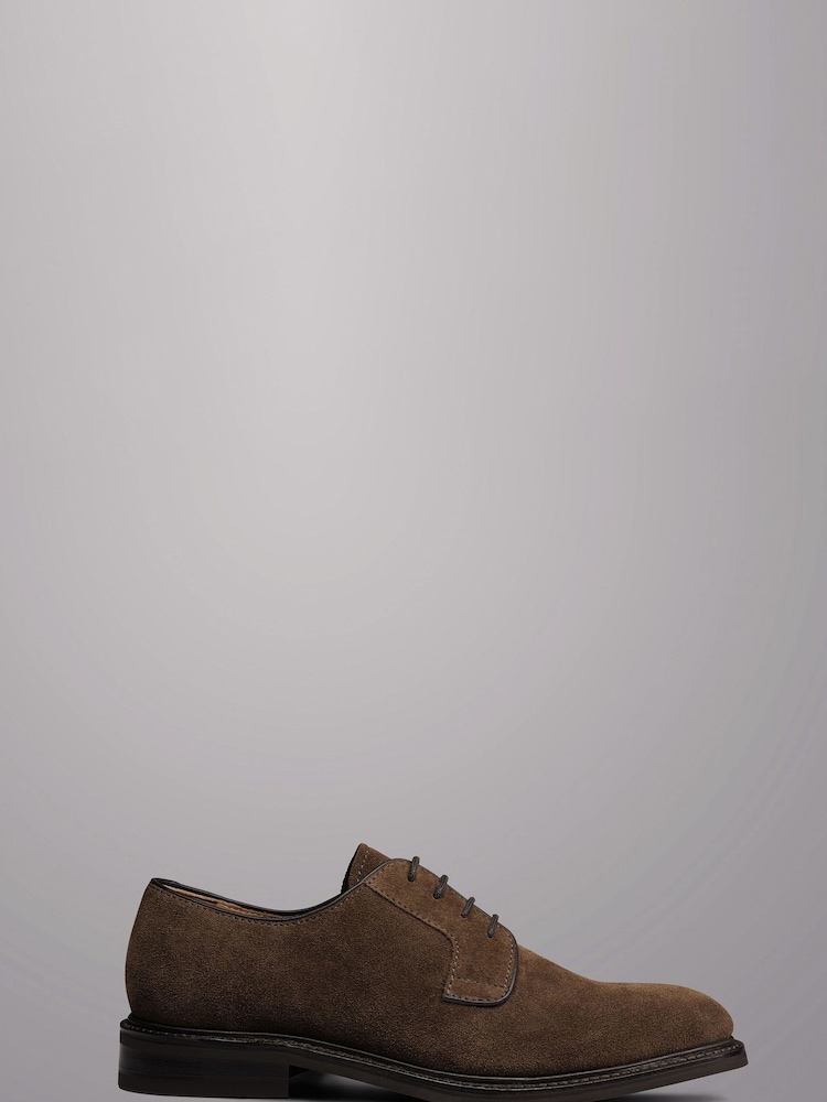 Charles Tyrwhitt Brown Suede Derby Rubber Sole Shoes - Image 1 of 4
