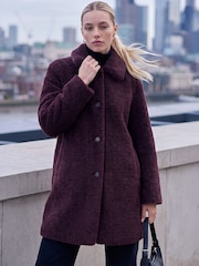 Roman Red Petite Faux Sheepskin Coat - Image 1 of 4