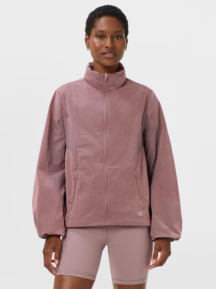 Sweaty Betty Purple Breathe Easy Track Jacket - Image 1 of 9 Sweaty Betty Purple Breathe Easy Track Jacket - Image 1 of 9