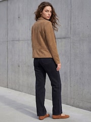 Roman Brown Petite Faux Suede Jacket - Image 3 of 4