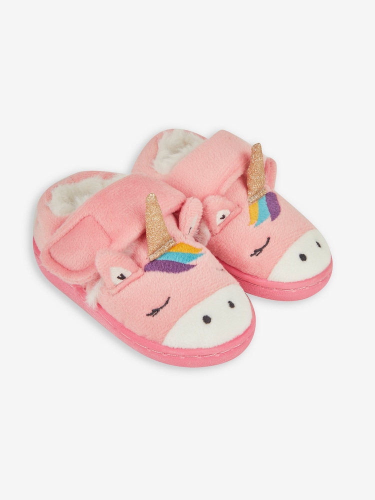 JoJo Maman Bébé Pink Slipper Shoes - Image 1 of 4