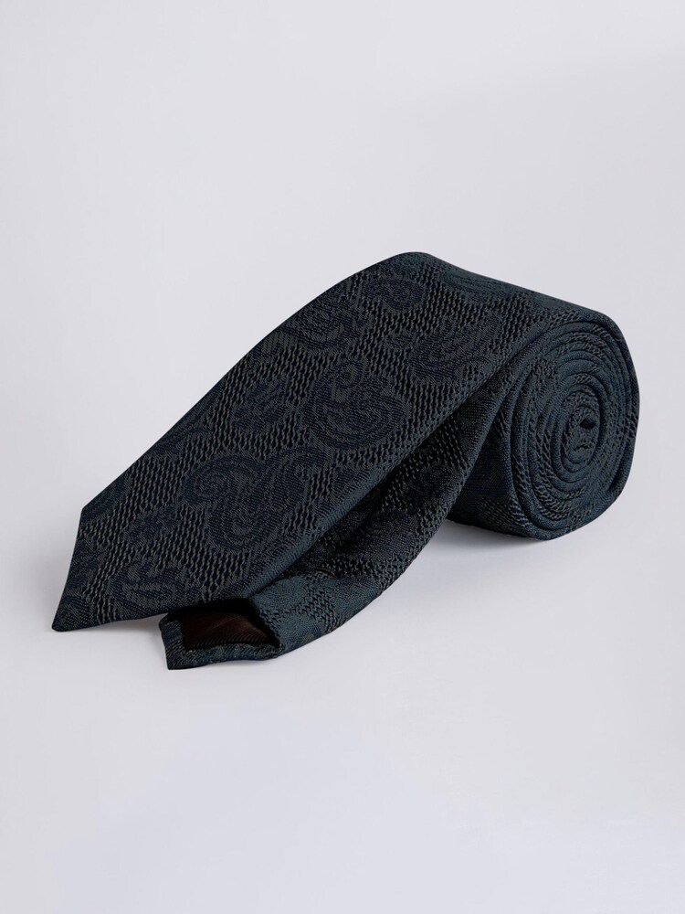 MOSS Blue Paisley Grenadine Silk Tie - Image 1 of 1