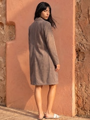 Roman Tan Brown Petite Faux Suede Jacket - Image 3 of 4