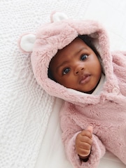 Pink Hooded Ears Cosy Button-Up Baby Jacket (0mths-2yrs) - Image 2 of 6